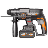WORX WX381 20Volt 4.0Ah. 2J Li - ion Tek Akülü Profesyonel SDS - Plus Pnömatik Kırıcı/Delici + 3 Parça Delme Ucu - Onivias